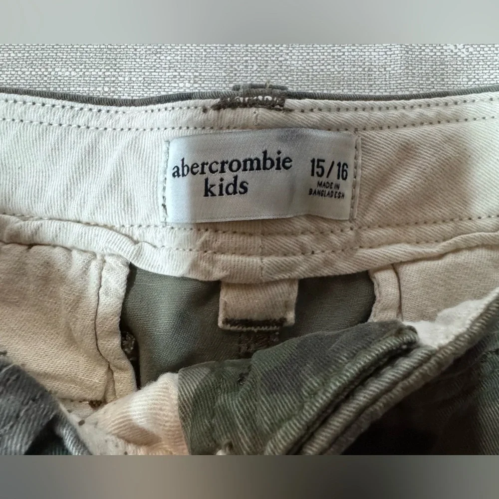 Abercrombie Kids Green Camouflage Cargo Shorts